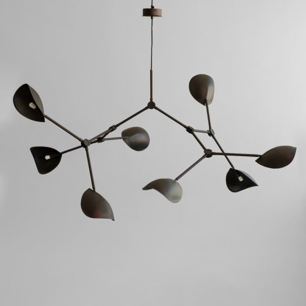 Stingray Chandelier, Grande - Burned Black (5m) - Bronze