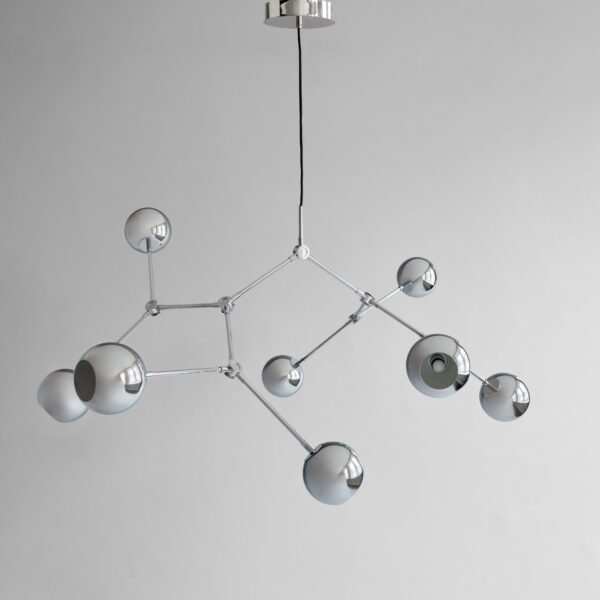 Drop Chandelier Globe - Chrome (5m) - Burned Black