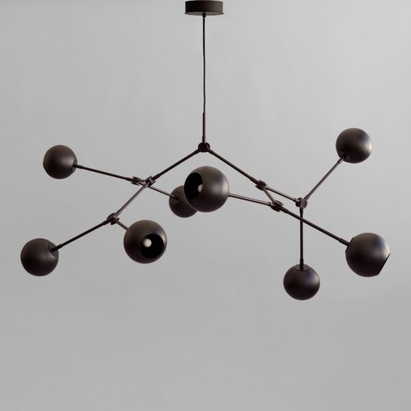 Drop Chandelier Globe - Burned Black (5m) - Burned Black