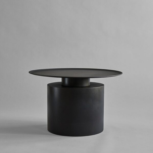 Pillar Table, Low - Burned Black - Brass