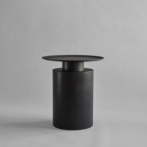Pillar Table, Tall - Burned Black - Brass