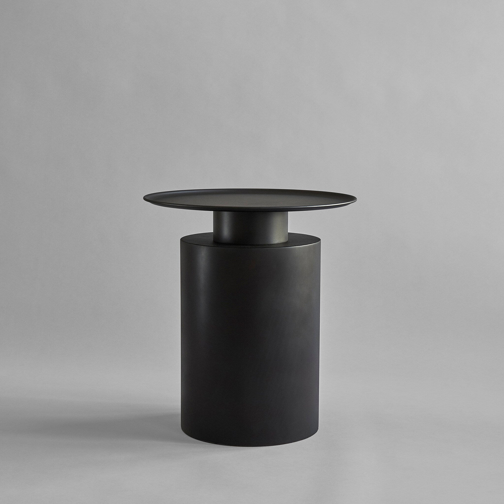 Pillar Table, Tall - Burned Black - Brass 1 Pillar Table, Tall - Burned Black - Brass