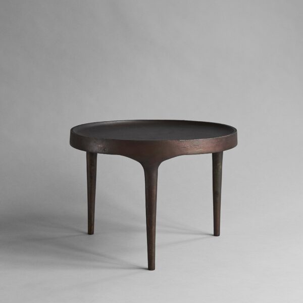 Phantom Table, Low - Burn Antique - Chrome