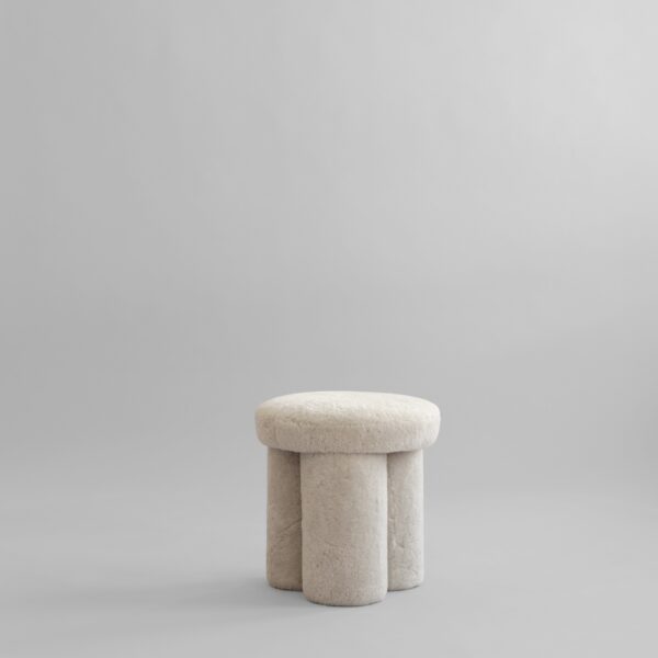 Big Foot Stool - Sheepskin - White - Sheepskin