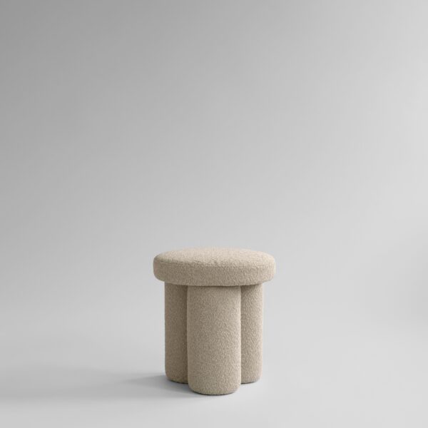 Big Foot Stool - Smoked Sand - White - Sheepskin