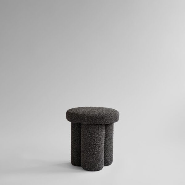 Big Foot Stool - Deep Taupe (A2635) - White - Sheepskin