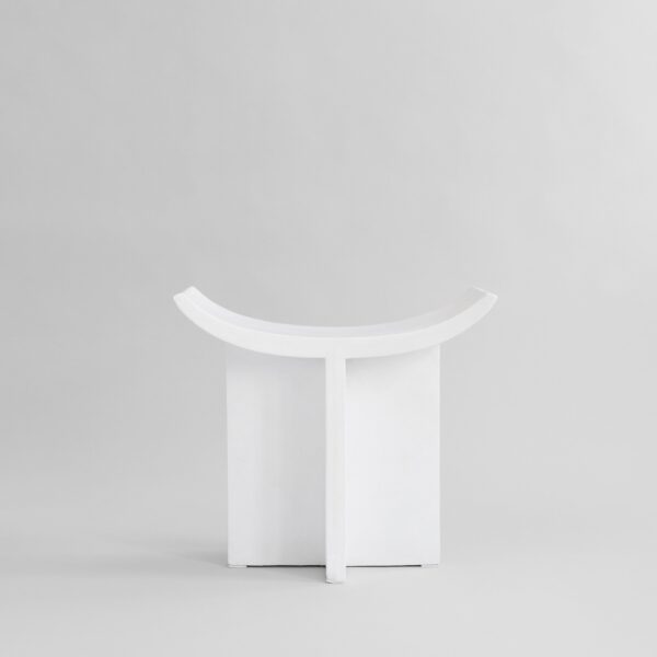 Brutus Stool - Bone White - Coffee Black Oak