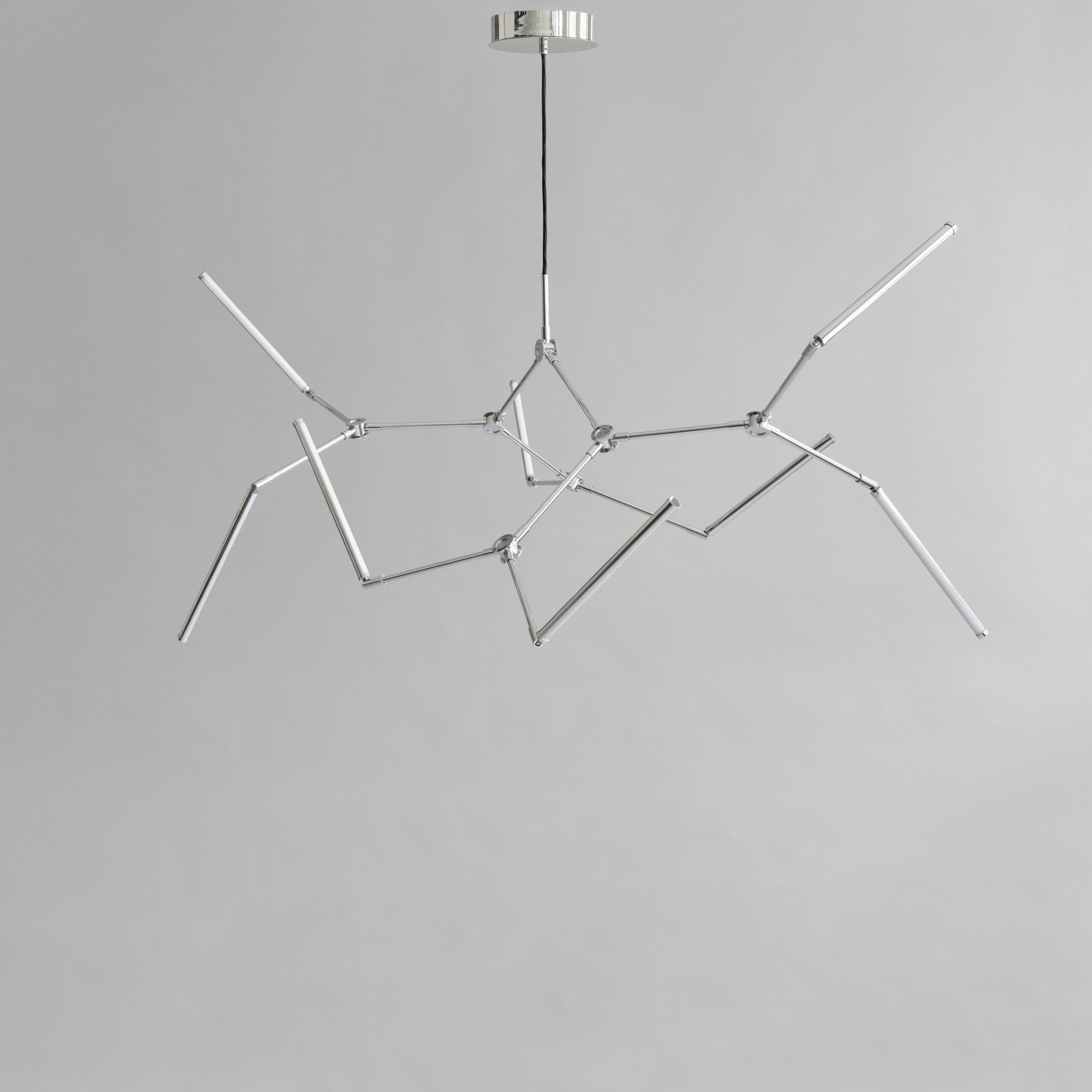 Stick Chandelier - Chrome - Bronze 1 Stick Chandelier - Chrome - Bronze