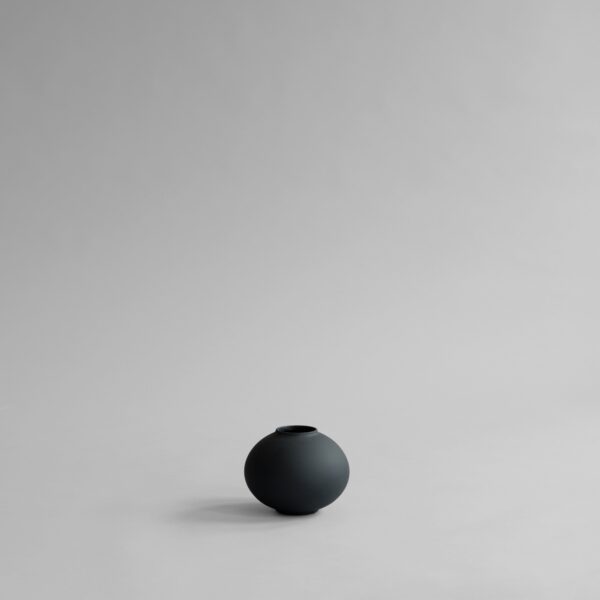 Sunao Vase Fat, Petit - Black - Birch
