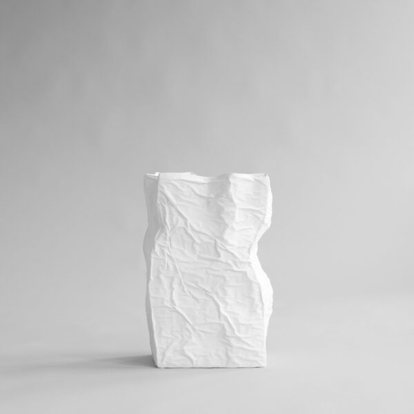 Kami Vase, Big - Bone White - Chrome