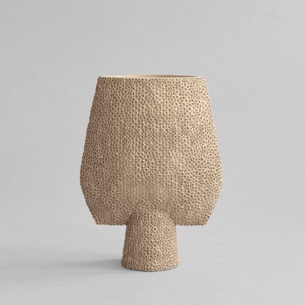 Sphere Vase Square Shisen, Big - Sand - Bone White