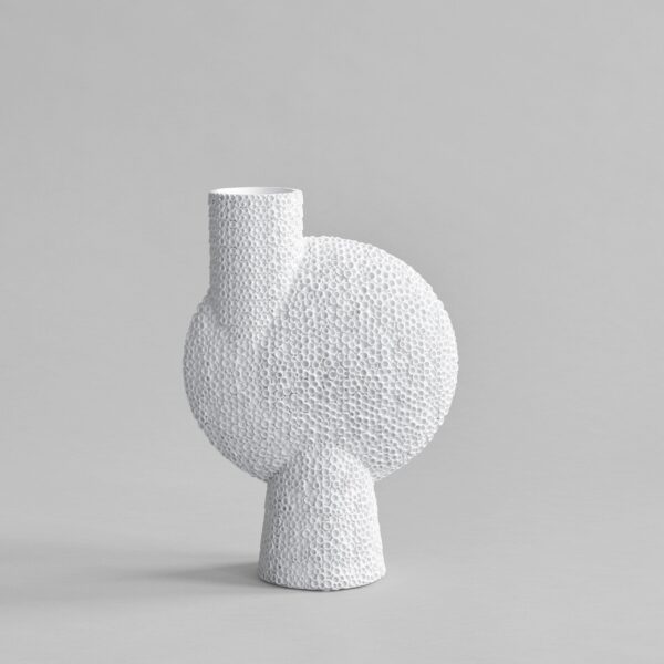 Sphere Vase Bubl Shisen, Big - Bone White - Dark Grey