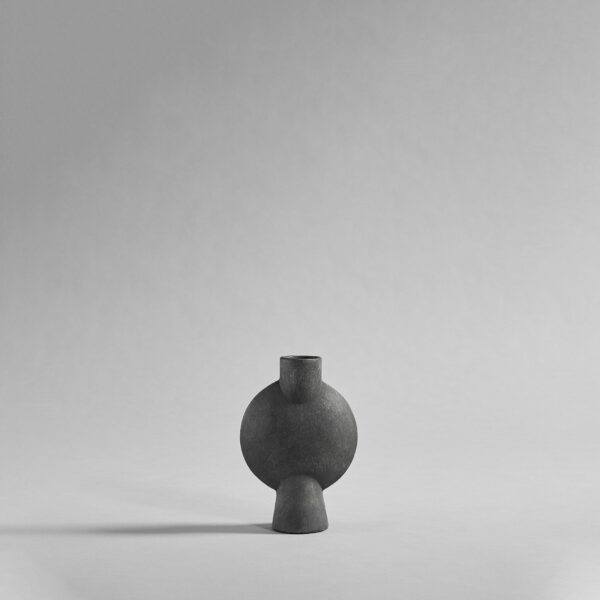Sphere Vase Bubl, Mini - Dark Grey - Bone White