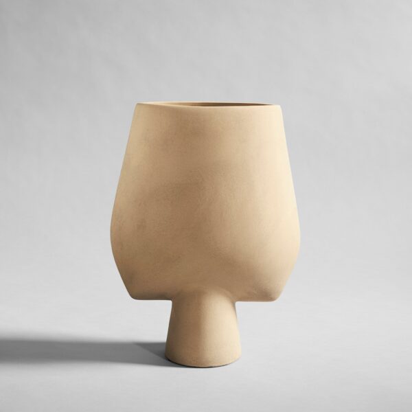 Sphere Vase Square, Big - Sand - Bone White