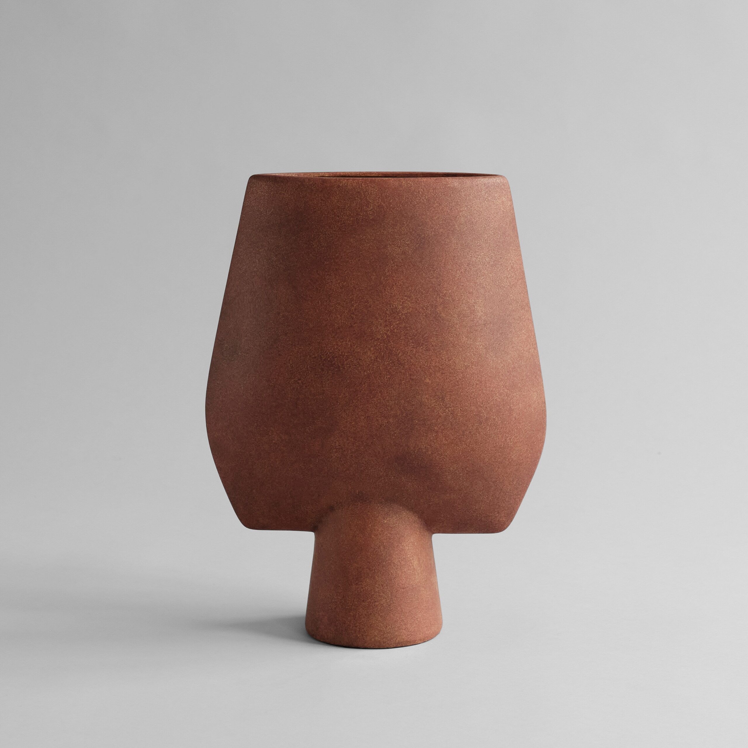 Sphere Vase Square, Big - Terracotta - Bone White 1 Sphere Vase Square, Big - Terracotta - Bone White