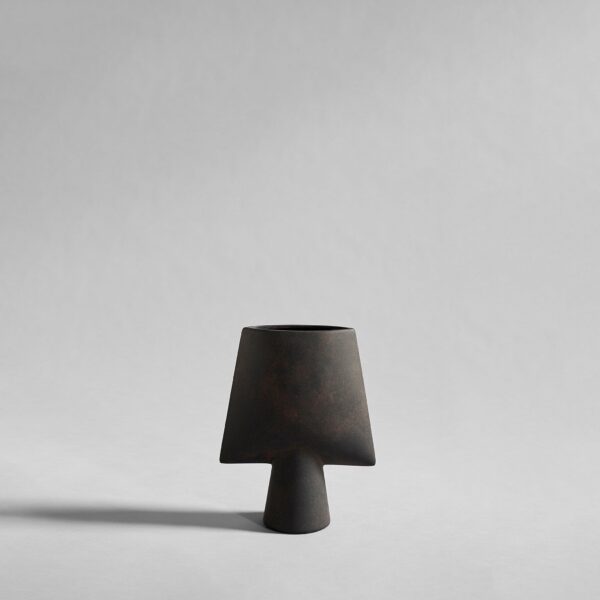 Sphere Vase Square, Mini - Coffee - Bone White