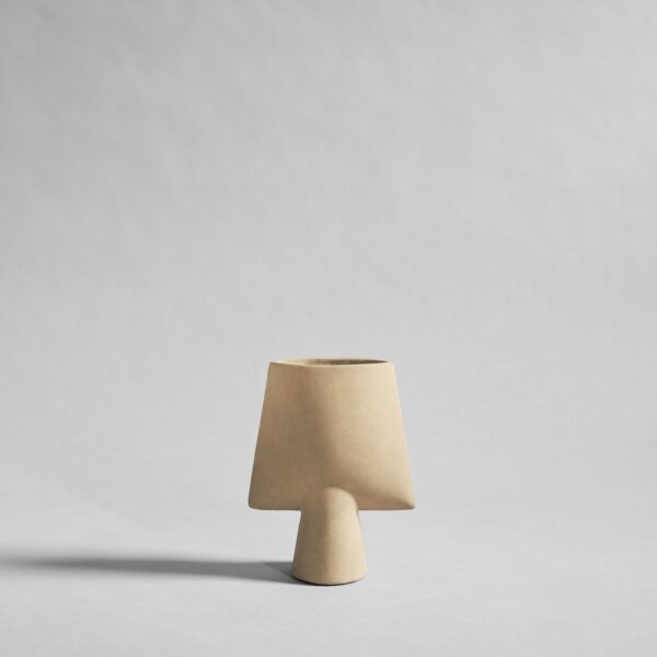 Sphere Vase Square, Mini - Sand - Bone White