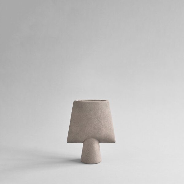 Sphere Vase Square, Mini - Taupe - Bone White