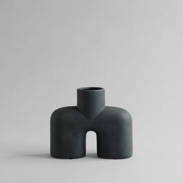 Cobra Vase Uno, Medio - Black - Bone White