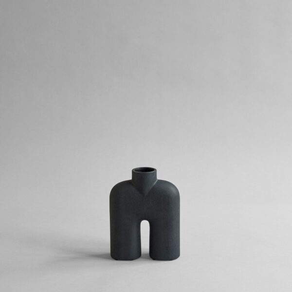 Cobra Vase Tall, Mini - Black - Bone White