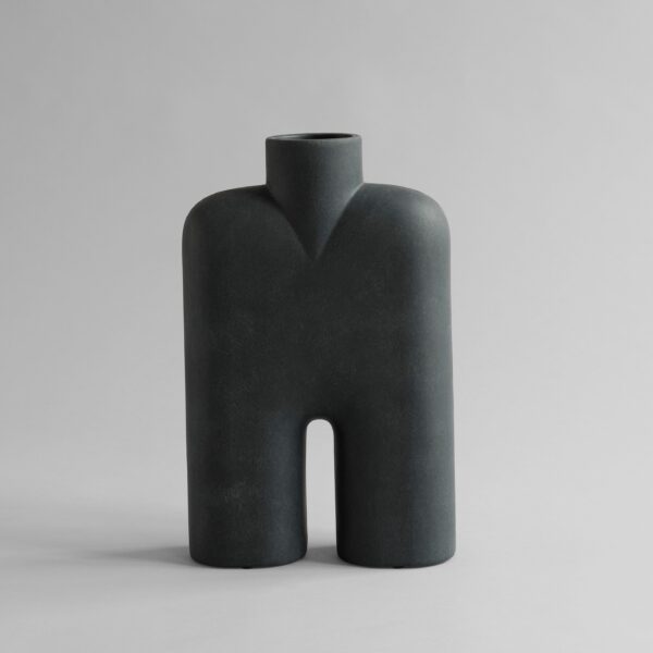 Cobra Vase Tall, Medio - Black - Bubble White
