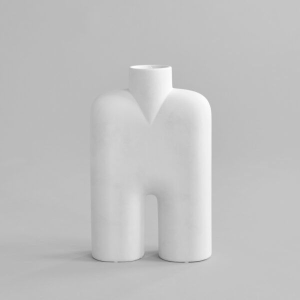 Cobra Vase Tall, Medio - Bone White - Bubble White