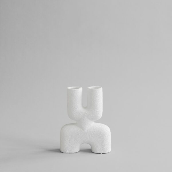 Cobra Vase Double, Mini - Bubble White - Bone White