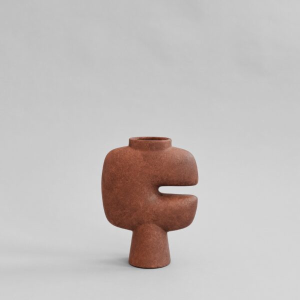 Tribal Vase, Medio - Terracotta - Bone White