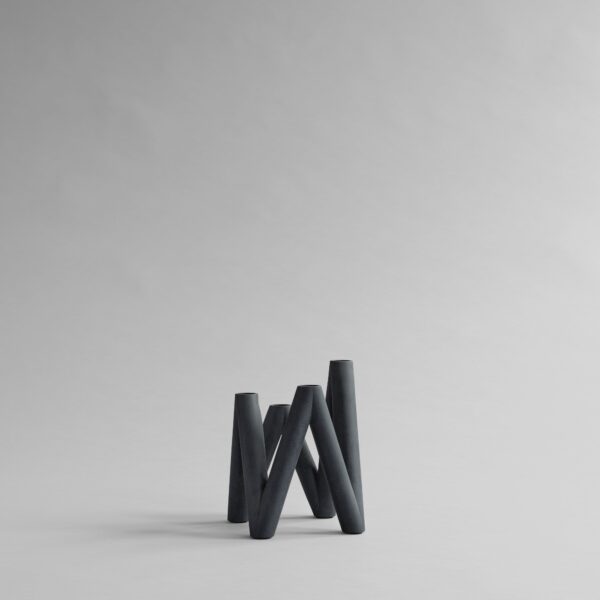 W Candle Holder - Black - Black
