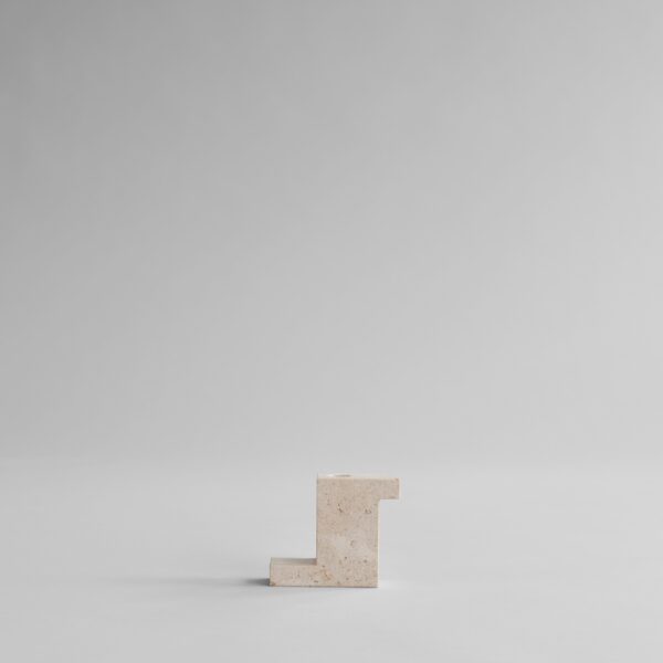 Brick Candle Holder, Tall - Limestone - Calacatta Violetta