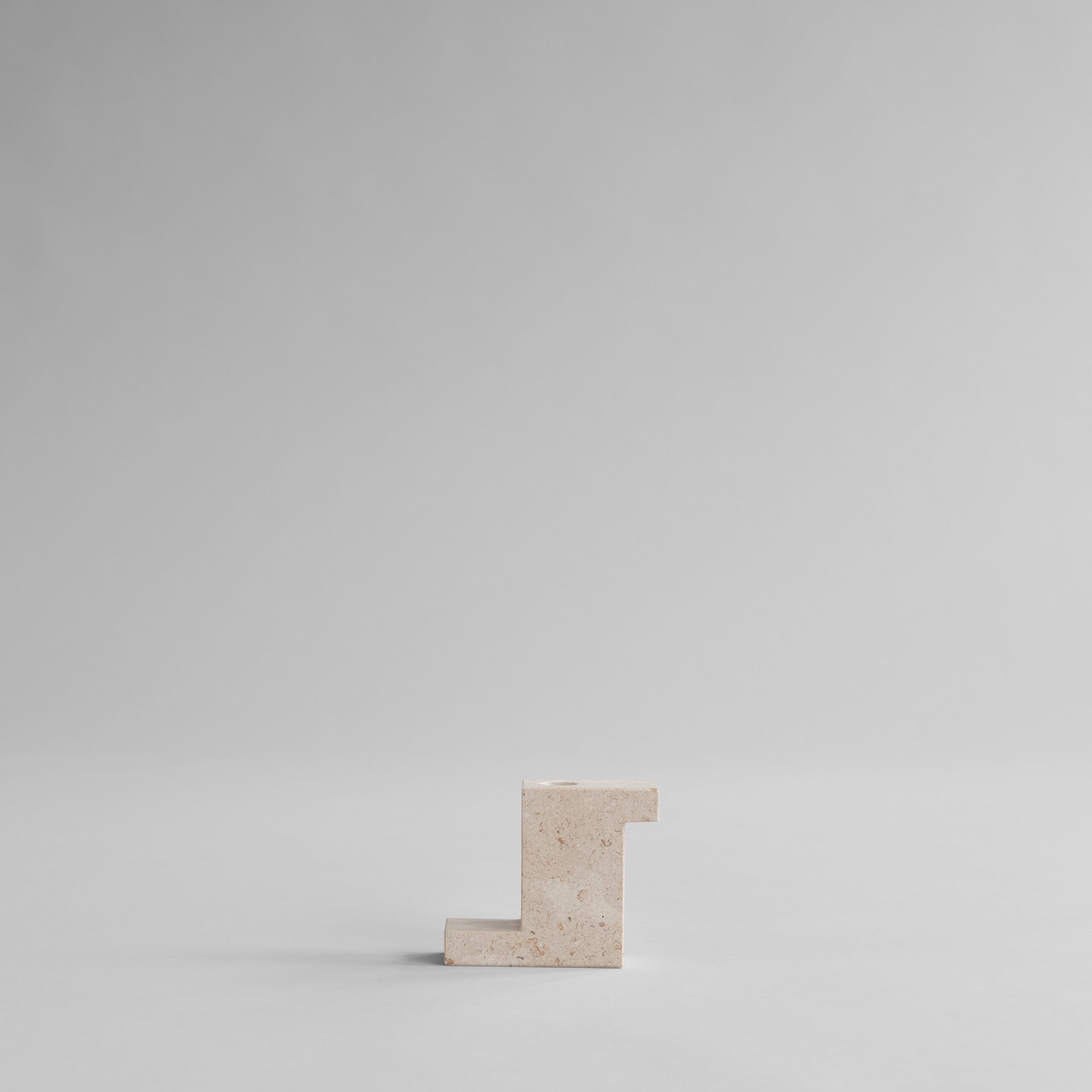 Brick Candle Holder, Tall - Limestone - Calacatta Violetta 1 Brick Candle Holder, Tall - Limestone - Calacatta Violetta
