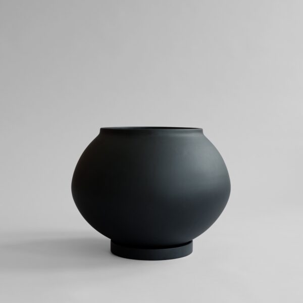 Sunao Plant Pot Fat, Hexa - Black - Birch