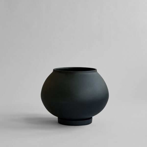 Sunao Plant Pot Fat, Big - Black - Birch