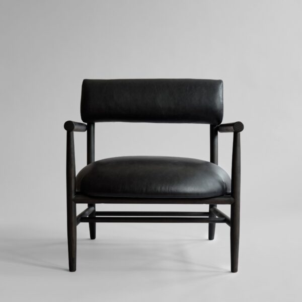 Nama Lounge Chair - Aniline leather black - Coffee Black Oak & Aniline Leather Black