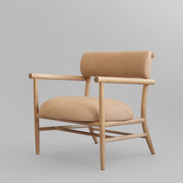 Nama Lounge Chair - Nubuck - Coffee Black Oak & Aniline Leather Black