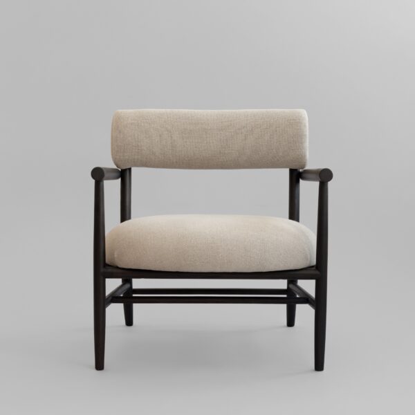Nama Lounge Chair - Sand - Coffee Black Oak & Aniline Leather Black