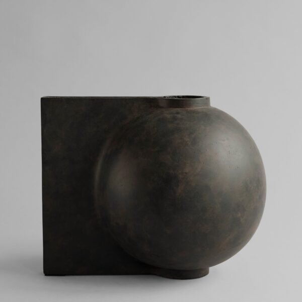 Offset Vase, Big - Coffee - Dark Grey
