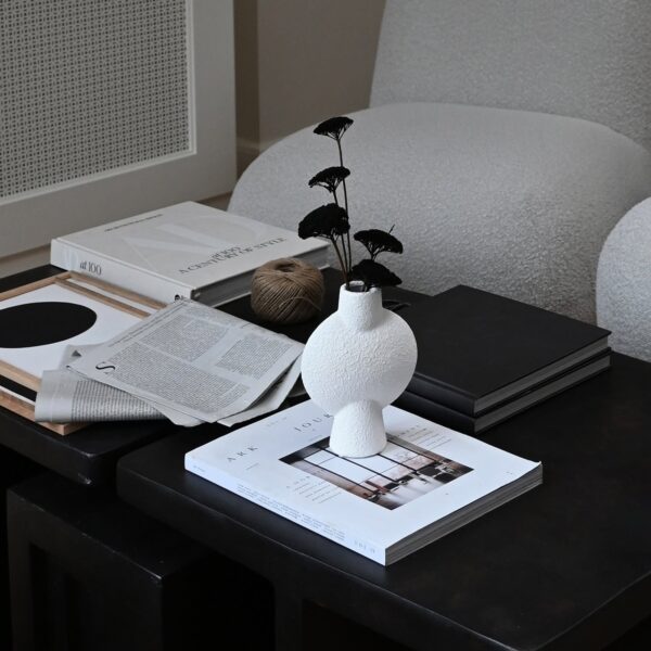 Cobra Vase Fat, Medio - Bubble White - Bone White