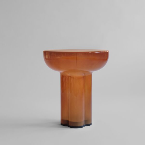Crown Table, Tall - Caramel - Bone White