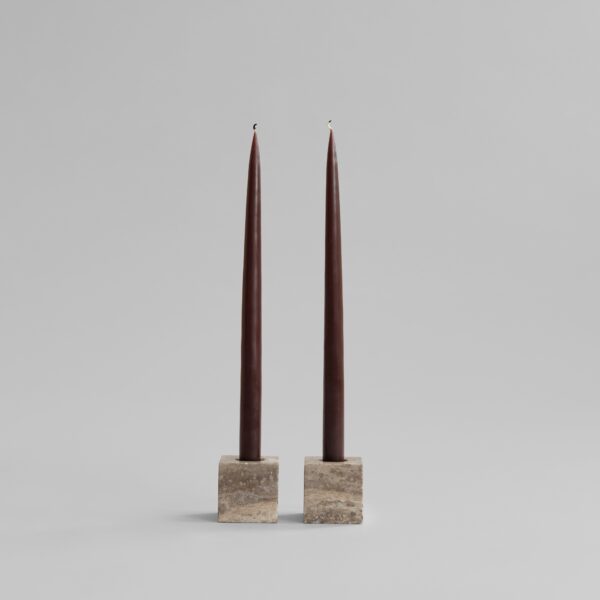 Cube Candle Holders - Silver Travertine - Birch