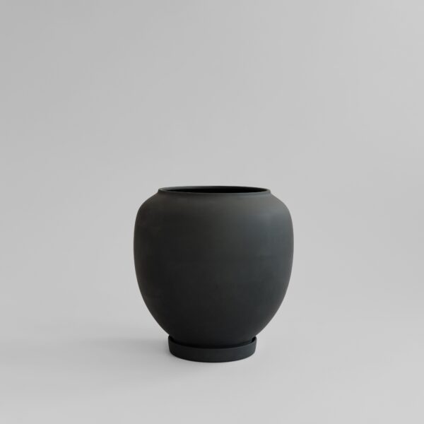 Sunao Plant Pot, Big - Black - Black