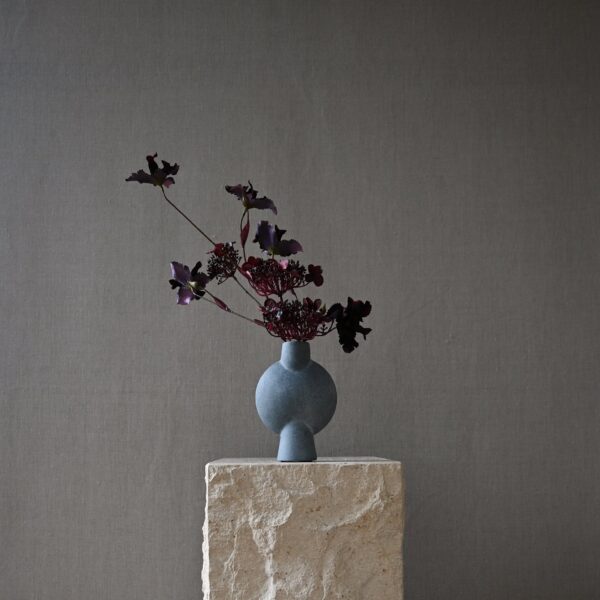 Sphere Vase Square, Mini - Light Grey - Bone White